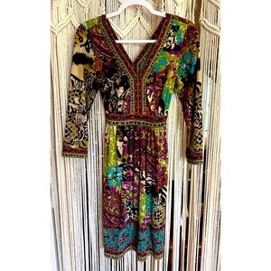 Funky Patterned V-Neck Dress